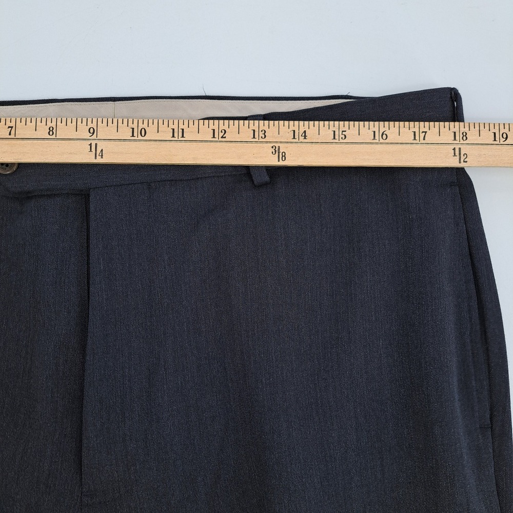 Brooks Brothers Madison Dress Pants Mens 37x32 Wool Charcoal Gray Flat Front - Picture 7 of 12
